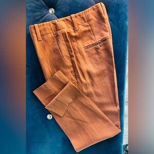 Vince linen trousers in terracotta brown size 10